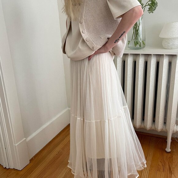 Oak + Fort NWT Skirt S Small Black Layered Tulle Midi NEW - Picture 13 of 14